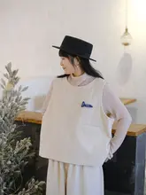 加厚コーデュロイ ラウンドネックベスト【秋冬用・リバーシブル】