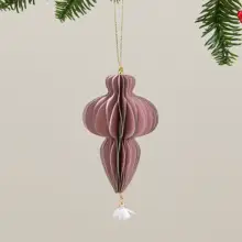 クリスマス装飾 ハニカムペーパークリスマスボールの吊飾り【銀粉の装飾・ランタンデザイン】