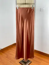 高ウエストロングシフォンマーメイドスカート【サイドスリット・体型カバー効果】