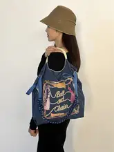 日本製刺繍タッセル付きキャンバスバッグ エコバッグ