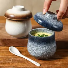 小さな陶器の蒸し器 卵用 家庭用 食器