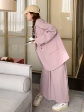 粉色のスーツ【春秋用・カジュアル・半身スカート・高級感】（セットアップ対応）