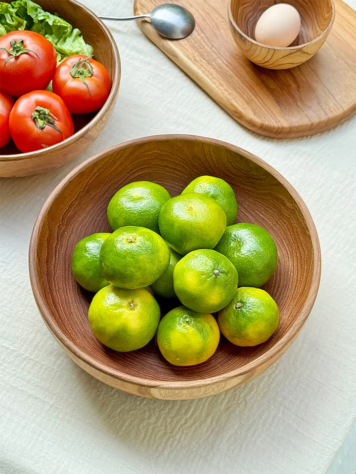 無塗装ラワン木製サラダボウル【大サイズ・果物用・天然素材】