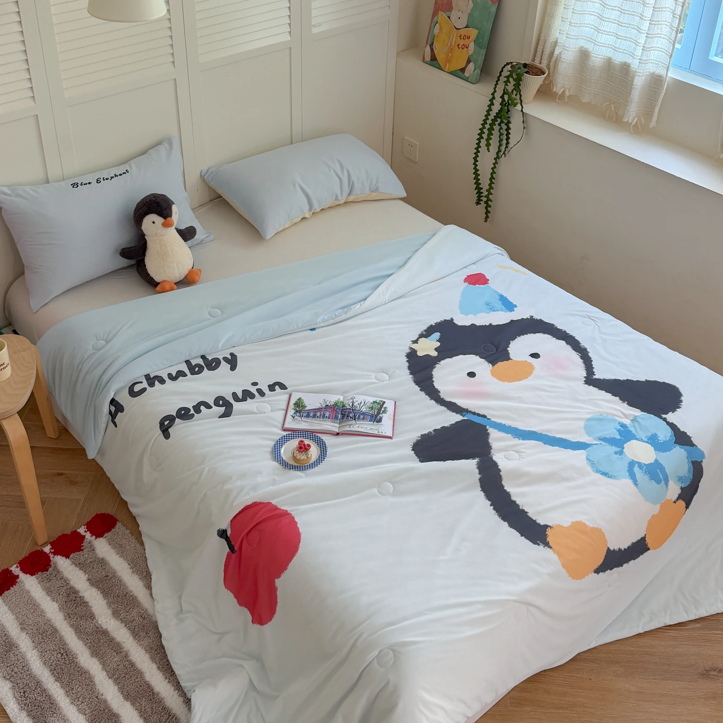 かわいいデザインのひんやりタッチ夏用ブランケット：涼感とデザインのバランスを実現