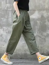 ミリタリーグリーンのワイドレッグパンツ【フィット・カジュアル・夏用】（セットアップ対応）