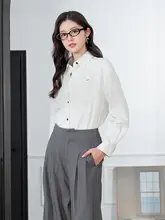 ストライプデザインのダブルレイヤーシャツ【秋冬用・ゆったりシルエット】