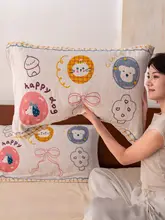 可愛らしいデザインの全棉枕巾【四層ガーゼ・通年使用可能】（セットアップ対応）