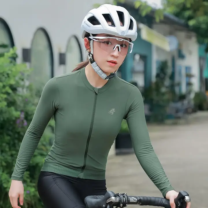 女性用 UVカット長袖サイクリングウェア【防紫外線・マウンテンバイク・ロードバイク】（セットアップ対応）
