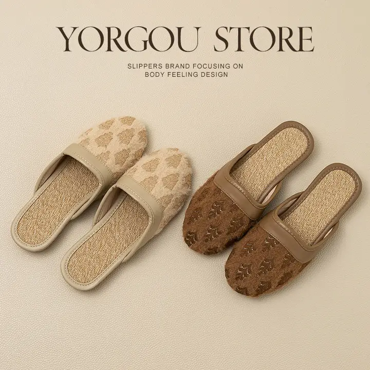 室内用リネン製スリッパ【防滑・防臭】（セットアップ対応）