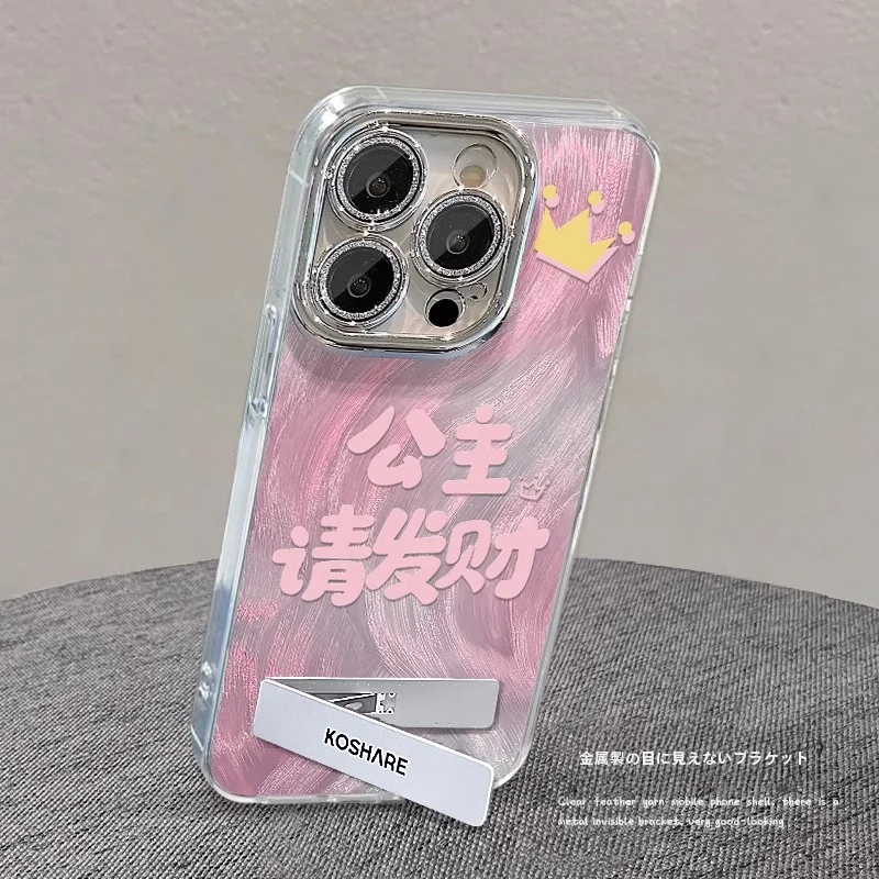 クリアなデザインのiPhoneケース【カラフルなプリント・レンズ保護機能付き・落下防止】（セットアップ対応）