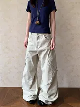 デザイン性の高いツータックワイドパンツ【男女兼用・カジュアル・機能的ポケット】（セットアップ対応）