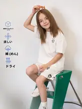 子供用 パンダデザイン半袖トップス【春夏用・男女兼用】とショートパンツ（セットアップ対応）
