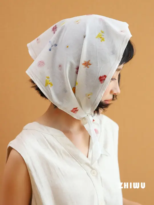 春夏用 コットンシルクの薄手スカーフ【フランス風・高級感・多用途】