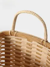 藤編の壁掛け小物入れ【キッチン用・葱姜大蒜収納・手編み】