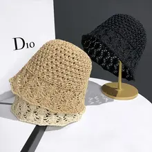 レディース 夏用 編み込みデザインのハット【通気性・日焼け防止・バケット帽】