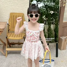親子用水着【女の子用・可愛いバッスルスタイル・ビーチやリゾートに最適】（セットアップ対応）