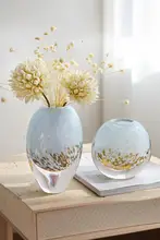 洗面器付き モダンカラーの琉璃花瓶【高級水耕栽培用・インテリア装飾】
