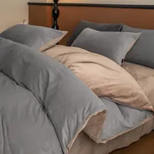 牛乳フランネルベビーベッド用4点セット【冬用・ダブルフェイス・フリースカバー・シーツ・毛布付き】