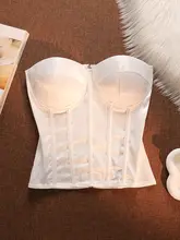 独特なデザインのボーンビスチェトップス【セクシー・ジッパー・フィット感あり・ショート丈・外出用】