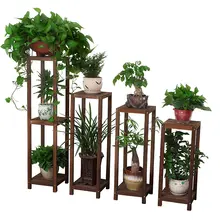 多層型木製花架【防腐加工・リビングやバルコニー用・多目的収納】