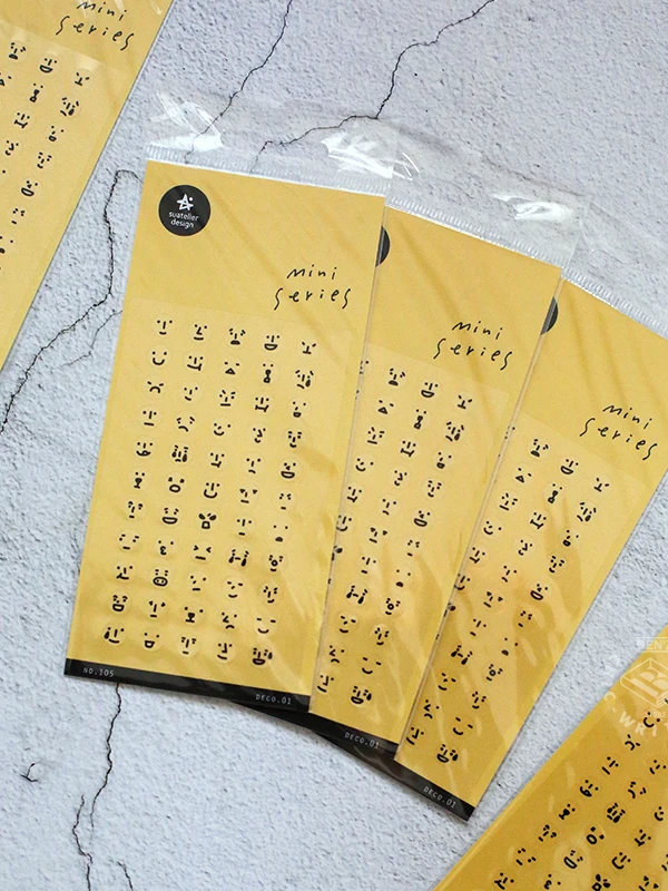 防水ミニステッカーは絵文字風デザインで手帳やデコレーションに最適