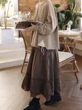 レディース 春用 不規則デザインの多層フリルスカート【フレンチスタイル・Aライン・レトロ・ゆったり】