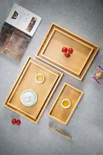 竹製 茶托盤【原木風・手提げ・家用・小型茶杯用】