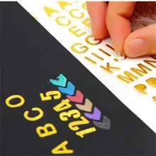 アルファベットデコレーションシール【金箔・銀箔・DIYアルバム・手帳用・多様な文字と数字】