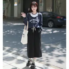 トップス レディース スウェットベスト フェイクレイヤード ベアモチーフ ネイビー ショート丈 甘辛MIX キュート 小柄 春秋