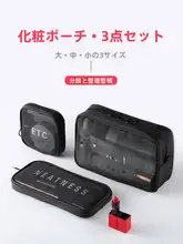 ミニサイズ コスメポーチ【ポータブル・口紅収納・メッシュデザイン】