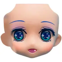 可動式フィギュア用替え顔パーツ【メイク施された空白・目動き可能】