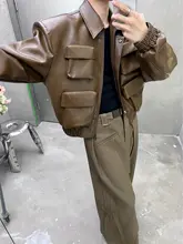 レザージャケット メンズ ゆったりカジュアル ショート デザイン