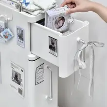 デスク上引き出し式文具収納キャビネット【ホワイト・スリムデザイン】