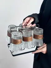 耐熱ガラス製 テーブル用ティーカップセット【新中式デザイン・防熱・ジュース・コーヒー用】