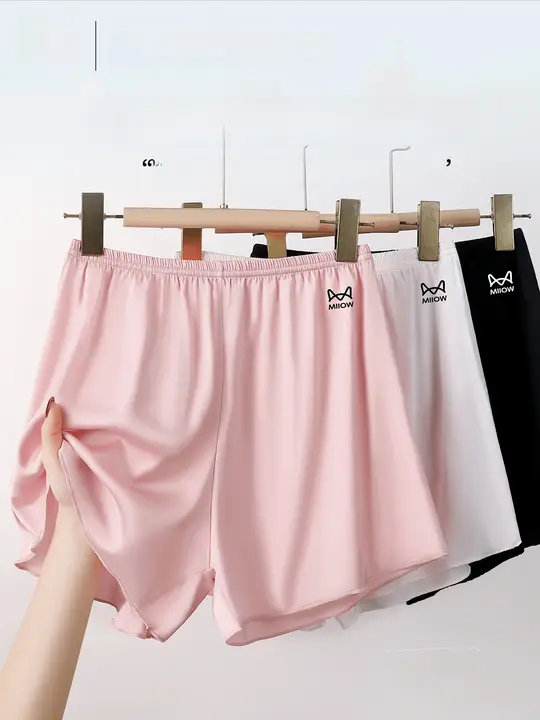 極上の柔らかさのアイスシルク安全パンツ【女性用・夏用・ルーズフィット・外出可能】
