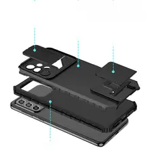 Samsung A32用 スライド式ウィンドウカメラレンズケース【フルカバー・衝撃吸収・スタンド機能】