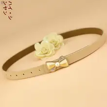 本革製 レディースベルト【スムースバックル・シンプルデザイン・デニムと合わせやすい】