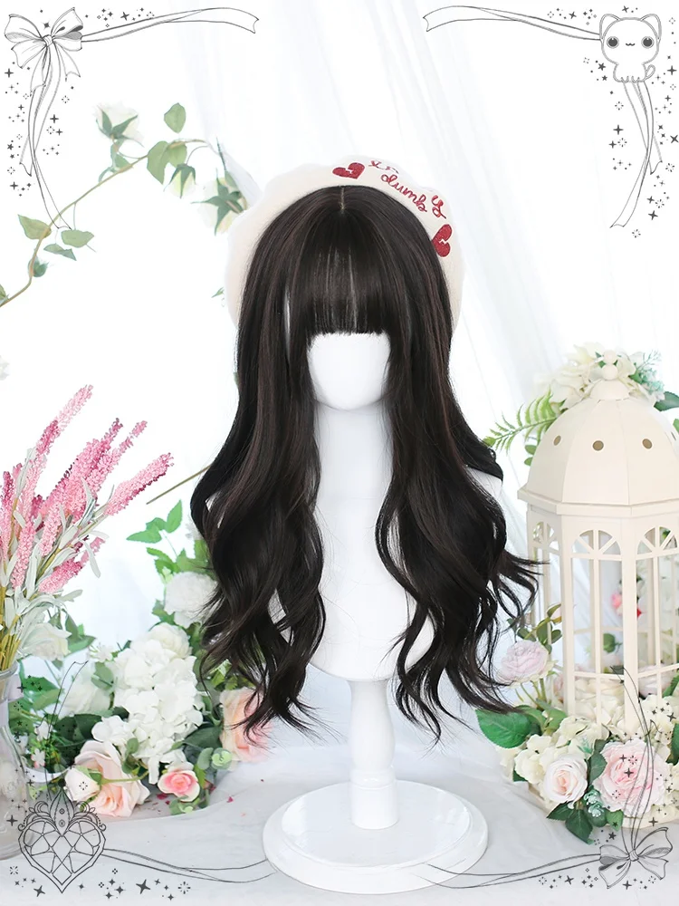 ロリータスタイルのウィッグ：柔らかなカール・ロングヘアでプールヘアアレンジを実現