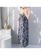 夏季リゾートスタイルのスリップコットンワンピース【セクシー・ルーズフィット・ロング丈・重ね着可能】