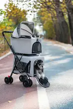 軽量折りたたみペットカート【二重層・大容量・小型犬用・猫用】（セットアップ対応）