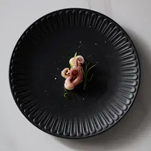プレート 丸皿 セラミック 陶器 おしゃれ 上品 家庭用 業務用 ステーキ パスタ 和食器