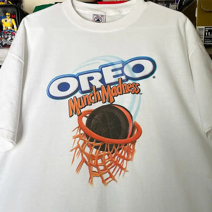 Oreo印花デザインの半袖Tシャツ【ユニセックス・コットン素材・カジュアル】