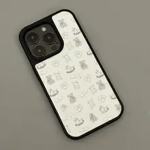 かわいいクマデザインのアクリル製スマートフォンケース【ブラックエッジ・iPhone用・防摔対応】