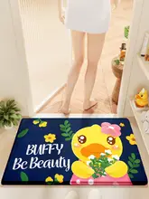 カラフルなアヒルデザインの吸水マット【バスルーム・滑り止め・ドアマット】