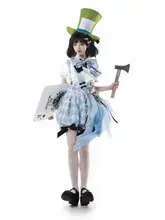 ロリータ風 ブルー＆ホワイトチェック プリンセスシャツとショートパンツ（セットアップ対応）