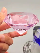8cmクリスタルガラス製カラフルダイヤモンドデコレーショントルソー【少女向け・デスク飾り・宝石おもちゃ】