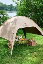 Camel アウトドアキャンプ用ドーム型テント【簡易開閉・日よけ・黒ゴム素材】