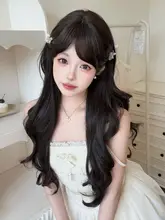ロングヘアウィッグ【大波浪スタイル・かわいらしい雰囲気・全頭カバー】（セットアップ対応）