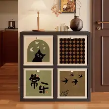 リビング用 フロアボックス【布製・大容量収納・チェック柄】