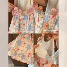 フラワープリント女の子用ノースリーブワンピース【夏用・リゾートスタイル・可愛いデザイン】